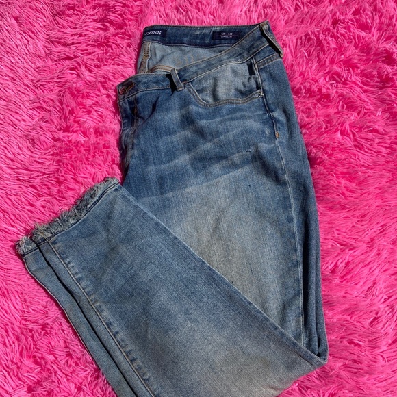 Vigoss skinny fit Jagger jeans with factory fade and fringe gems size 20 - Picture 5 of 7